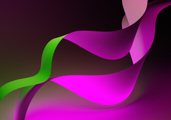 Poster - abstraction with lines waves. abstract geometry background. flying colored threads on a black and pi