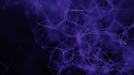 Leinwandbilder - Network connection system.Background with connection dots and lines. Big data vizualization. 3d rendering. 