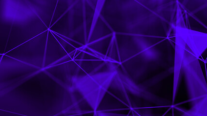 Leinwandbilder - Network connection system.Background with connection dots and lines. Big data vizualization. 3d rendering. 