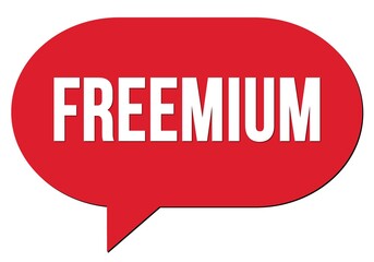 FREEMIUM text written in a red speech bubble