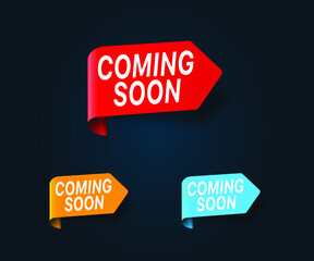 Poster - Vector Illustration Coming Soon Banner Set. Modern Web Label. Vector illustration