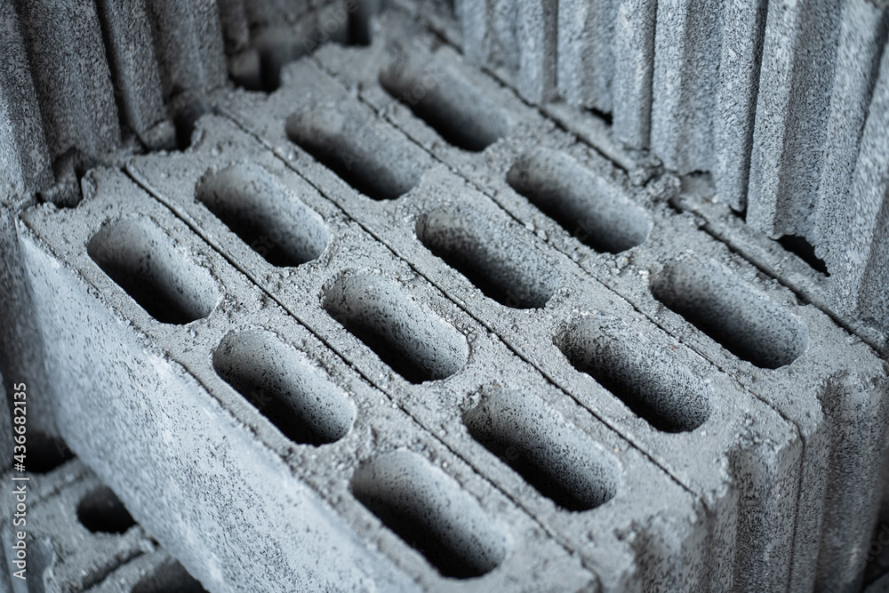 Brickblock or brickwork object, material of building construction ...