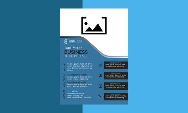 Business flyer corporate flyer template geometric shape poster design brochure abstract magazine background space for photo in A4 size