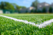 Sports ground, field with artificial turf for playing soccer and other ball sport games.