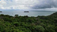 Beautiful Cinematic Aerial Footage Of Manuel Antonio National Park And Its Magnificent Beach In Quepos Costa Rica	