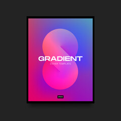 Poster - Pink and Blue Vertical Cover. Violet Gradient Template with Infinity Symbol. Vector illustration