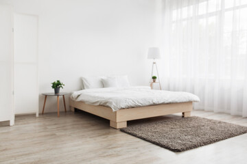 Aufkleber - Simple modern bedroom interior, contemporary minimalist design