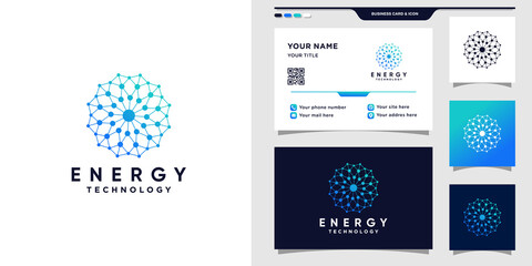 Wall Mural - Creative energy logo with dot and line art style. Energy logo for technology and business card design.Premium Vector