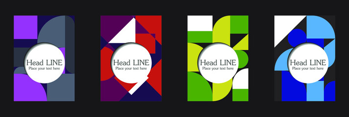 Retro geometric covers design. Eps10 vector