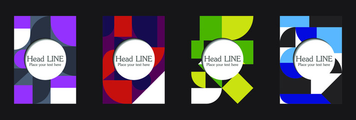 Retro geometric covers design. Eps10 vector