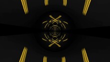 Yellow Gold Ribbon Abstract Tunnel Animation Background
