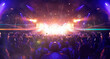 © CesareFerrari - Concert crowd inside a venue, lens flare and smoke are visible.
