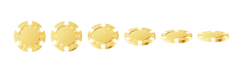 Fototapete - Gambling game, casino 3d chips. Rotating poker chips