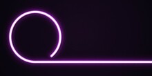 Vector Realistic Isolated Neon Sign Of Purple Circle Frame With Copy Space For Template And Layout Branding On The Dark Background.