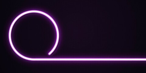 Wall Mural - Vector realistic isolated neon sign of purple circle frame with copy space for template and layout branding on the dark background.