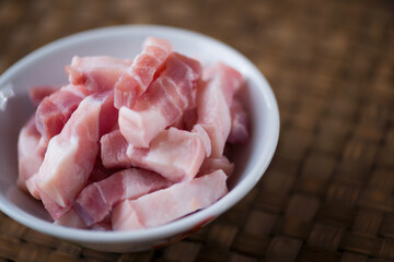 Sticker - raw uncooked fatty meat