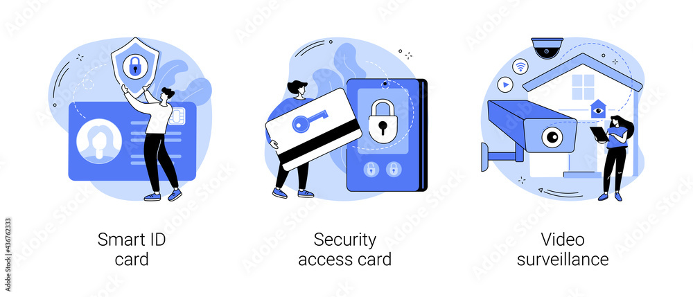 Security and identity verification abstract concept vector illustrations. - obrazy, fototapety, plakaty 