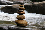 Fototapeta Desenie - A Zen Rock Balance Art in Lake,Sri Lanka