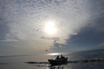 Fishing under the sun in batticloa beach