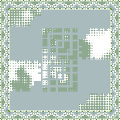 Poster - Beautiful gray scarf pattern with flower and leaf ornament. Hijab motif design