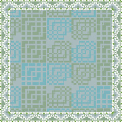 Poster - Beautiful gray scarf pattern with flower and leaf ornament. Hijab motif design
