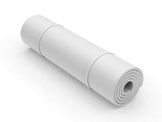 Wall Mural - Blank yoga mat for branding, 3d render illustration.