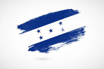 Wall Mural - Happy independence day of Honduras with vintage style brush flag background