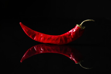 Hot chili pepper on dark background