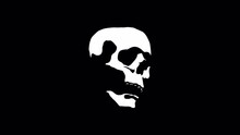 Glitch Effect Skull. Skull Animation. Alpha Channel.