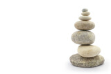 Fototapeta Desenie - Spa concept on stone background. Balance of stones. isolate on white background. Font view and copy space