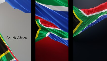 Wall Mural - Abstract South Africa Flag 3D Render (3D Artwork)