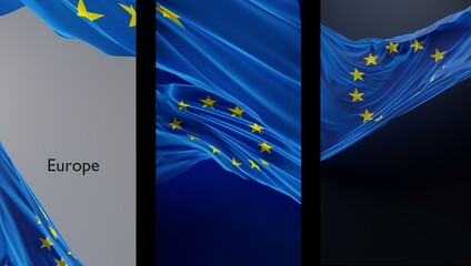 Abstract Europe Flag 3D Render (3D Artwork)