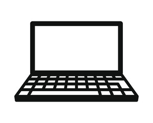 Poster - Laptop icon. Portable computer symbol. Office device logo sign. Vector illustration image. Isolated on white background.