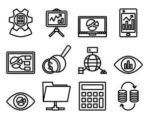 Canvas Print - Analytics Icon Set