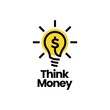 think money bulb lamp dollar smart idea logo vector icon illustration