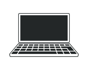 Poster - Laptop icon. Portable computer symbol. Office device logo sign. Vector illustration image. Isolated on white background.