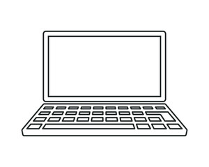 Poster - Laptop icon. Portable computer symbol. Office device logo sign. Vector illustration image. Isolated on white background.