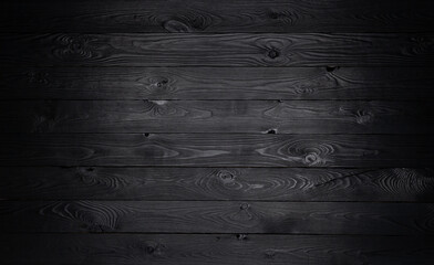  Black wooden background, old wooden planks texture