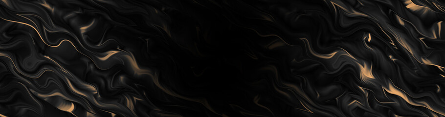 Amazing abstract black golden texture. 3d vertical banner premium royal color. Oil marble picture with glowing effect. Wavy fluid trendy modern background. Ad black friday sale. Liquid design frame BG