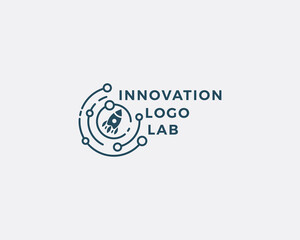 Fototapete - innovation logo lab creative design rocket science design template