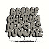 Fototapeta Młodzieżowe - Graffiti Bubble Alphabet. Bubble letters. Graffiti font, typography set.