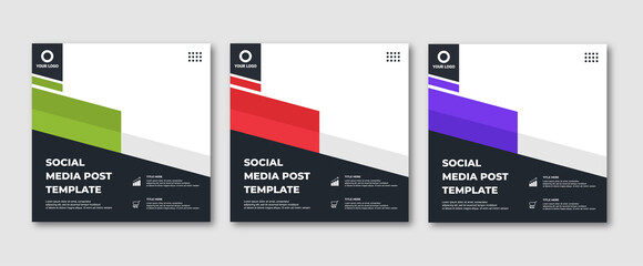 Wall Mural - editable instagram post template modern background. promotional web banner for company business post