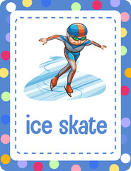 Sticker - Vocabulary flashcard with word Ice skate