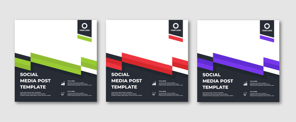 Wall Mural - editable instagram post template modern background. promotional web banner for company business post