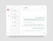 © dimakostrov - Dashboard Design with chat, social media, online messenger kit. App interface with UI and UX elements. Use design for web application, desktop app or website.