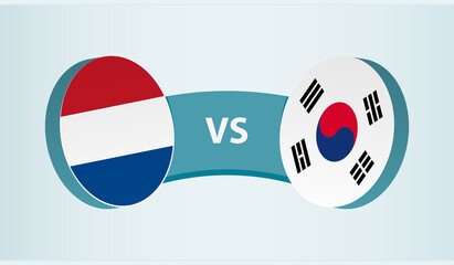 Wall Mural - Netherlands versus South Korea, team sports competition concept.