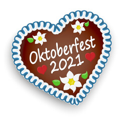 Wall Mural - gingerbread heart Oktoberfest 2021