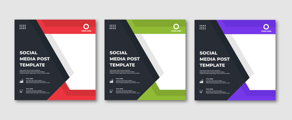 Wall Mural - editable instagram post template modern background. promotional web banner for company business post