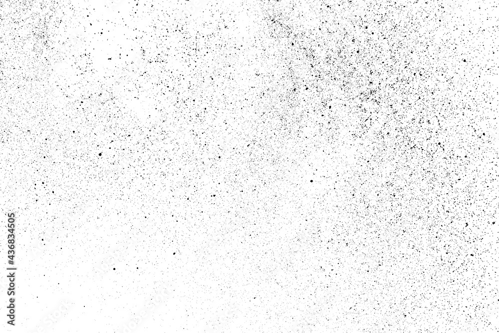 Distressed black texture. Dark grainy texture on white background. Dust overlay textured. Grain noise particles. Rusted white effect. Grunge design elements. Vector illustration, EPS 10. - obrazy, fototapety, plakaty 