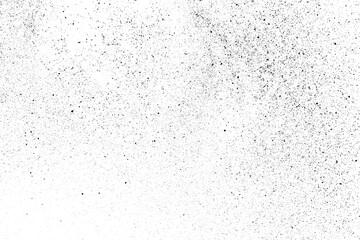 Distressed black texture. Dark grainy texture on white background. Dust overlay textured. Grain noise particles. Rusted white effect. Grunge design elements. Vector illustration, EPS 10.